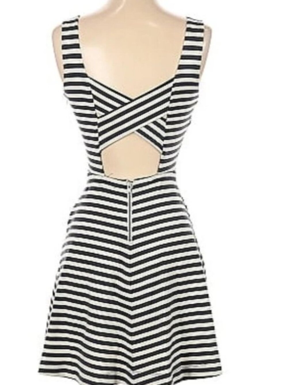 AMERICAN EAGLE OUTFITTERS Cross Back Striped Skater Dress Womens Size 4